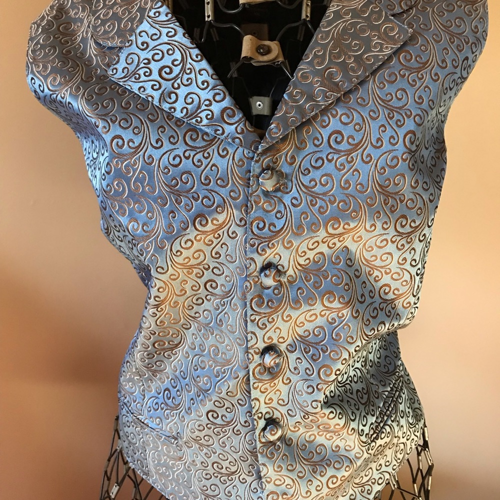 Beautiful blue satin vest